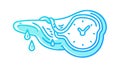 Melting Clock with Water Drops, Time Passing Concept, Fluid Design, vector design Generative AI Royalty Free Stock Photo