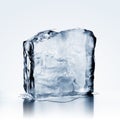 Melting cold blue ice block with reflection Royalty Free Stock Photo