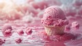 Melting Delight: A World of Ice Cream and Climate Change Concept Royalty Free Stock Photo