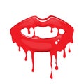 Melting Dripping Red Lips Royalty Free Stock Photo
