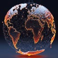 Melting Earth: Global Warming and Digital Connectivity Concept Royalty Free Stock Photo