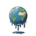 Melting Earth Globe Illustration Royalty Free Stock Photo