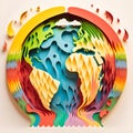 Melting Earth Papercut Global Warming Royalty Free Stock Photo