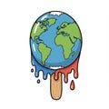 Melting Earth Popsicle Illustration Royalty Free Stock Photo