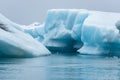 Melting floating icebergs in Jokulsarlon, Iceland