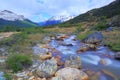 Melting frozen river, Andes landscape in Tierra Del fuego, Ushuaia, Argentina