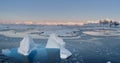 Melting glacier Antarctic winter landscape