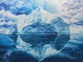 Melting glacier. Global warming. Artificial intelligence. Royalty Free Stock Photo