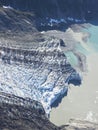 Melting glacier with silt in Alaska aerial Royalty Free Stock Photo