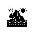 Melting glaciers black glyph icon Royalty Free Stock Photo