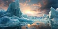 Melting Glaciers Cause Rising Sea Levels Digital Art