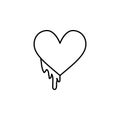 melting heart icon. Element of Valentine\'s Day icon for mobile concept and web apps. Detailed melting heart icon can be used fo