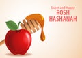 Melting honey and apple for Rosh Hashanah holiday