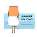 Melting Ice Cream Summer Dessert Banner With Copy Space