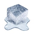 Melting ice cube Royalty Free Stock Photo