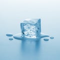 Melting ice cube with bubbels Royalty Free Stock Photo