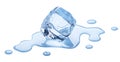 Melting ice cube isolated on white background Royalty Free Stock Photo
