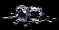 Melting ice cubes on black background Royalty Free Stock Photo