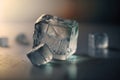 Melting Ice cubes with water drops on a table Royalty Free Stock Photo