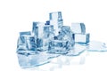 Melting ice cubes on white background Royalty Free Stock Photo