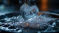 A melting ice heart with steam. Royalty Free Stock Photo