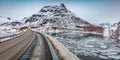 Melting ice on Vatterfjordpollen fjord. Royalty Free Stock Photo