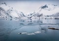 Melting ice on Vatterfjordpollen fjord. Royalty Free Stock Photo