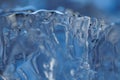 Melting ice water closeup