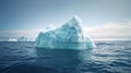 Melting iceberg on the ocean. Global warming and climate change concepts Royalty Free Stock Photo