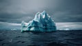 Melting iceberg on the ocean. Global warming and climate change concepts Royalty Free Stock Photo