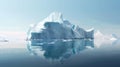 Melting iceberg in the ocean, ice caps. The concept of climate change, the loss of ice, and global warming. Banner. Copy space Royalty Free Stock Photo