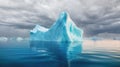 Melting iceberg in the ocean, polar ice caps. The concept of climate change, the loss of ice, and global warming. Banner. Copy Royalty Free Stock Photo