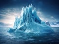 Melting iceberg on the warming and climate change