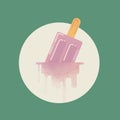 Melting icecream vector illustration with watercolor blending