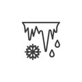 Melting Icicles line icon Royalty Free Stock Photo