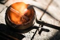 Melting ingots in a crucible