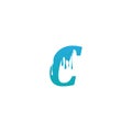 Melting Letter C icon logo design template Royalty Free Stock Photo
