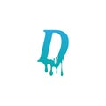 Melting Letter D icon logo design template Royalty Free Stock Photo