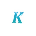 Melting Letter K icon logo design template Royalty Free Stock Photo