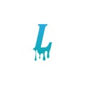 Melting Letter L icon logo design template Royalty Free Stock Photo