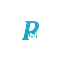 Melting Letter P icon logo design template Royalty Free Stock Photo