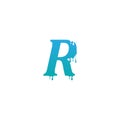 Melting Letter R icon logo design template Royalty Free Stock Photo