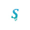 Melting Letter S icon logo design template Royalty Free Stock Photo