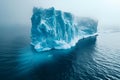 Melting Majesty: An Iceberg\'s Silent Lament. Concept Natural Wonders, Environmental Conservation,