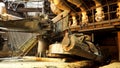 Melting of metal in a steel plant, heavy metallurgy concept. Stock footage. High temperature in the melting furnace.