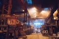 Melting of metal in a steel plant. Metallurgical industry.