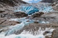 Melting of the Nigardsbreen Glacier Royalty Free Stock Photo