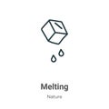 Melting outline vector icon. Thin line black melting icon, flat vector simple element illustration from editable nature concept