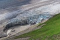 Melting pasterze glacier and the river coming out Royalty Free Stock Photo