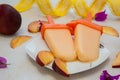 Melting peach ice-cream Royalty Free Stock Photo